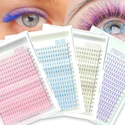 Colored Premade Volume Lash Fans, 5D PINK PURPLE BLUE BROWN premium Korean PBT lash, Short Stem, C/D Curl, 8-15mm, 5D, 352Pcs