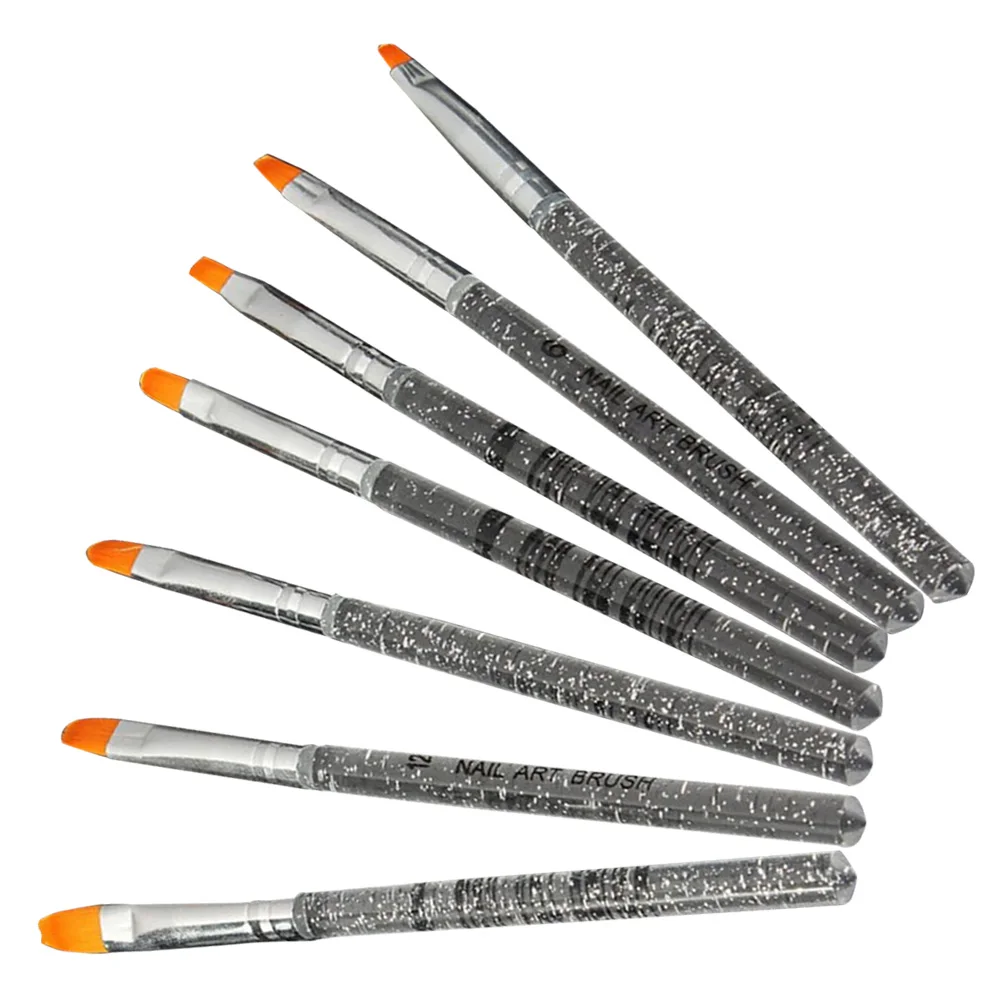 

7pcs in 1 Set Transparent Handle Nail Art Brush Multifunctional Nail Painting Pen Professional Glue Gel Nail Drawing Pen Manicur