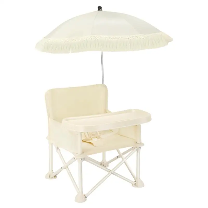 Baby Dining Chair with Parasol Tray for camping Folding Baby Booster Chair Portable Beach picnic Feeding chair for camping Baby