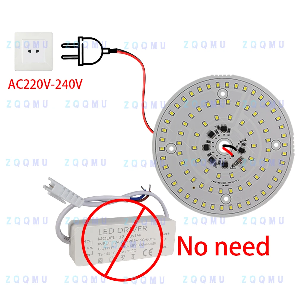 24W 40W 80W 100W AC220V LED Bulb Light Source Driver-Free High Power E27 E40 No Flicker For Crystal Chandelier Garage Workshop