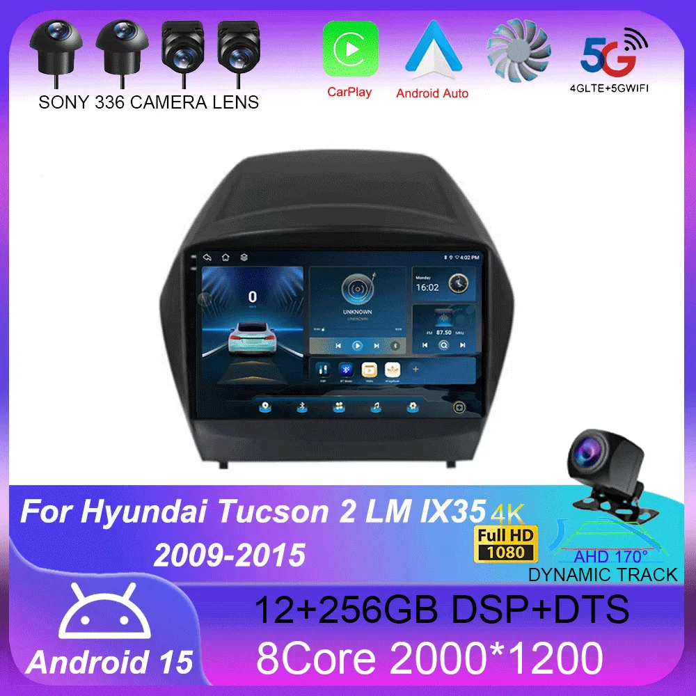 

Android 15 Carplay Car Radio For Hyundai Tucson 2 LM IX35 2009-2015 Navigation GPS Multimedia Player WiFi stereo BT 360 Camera