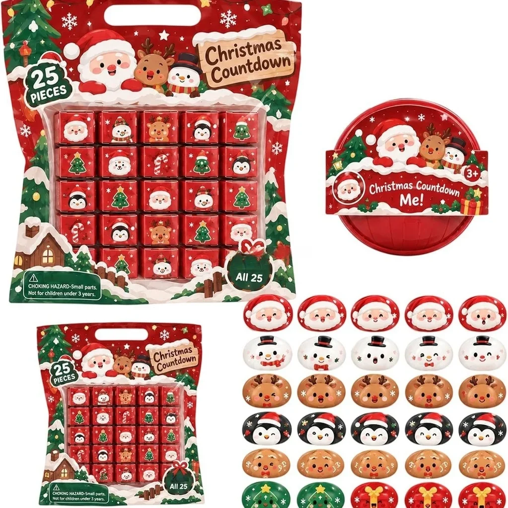 Stress Relief Squeeze & Stretch Gadget Bundle, Christmas Advent Calendar Pack, Xmas Holiday Countdown Surprise Gift