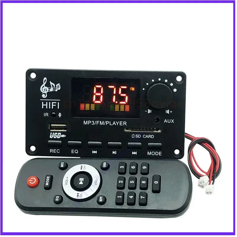 Dual 50W 12V Bluetooth Decoder Board for Speaker,Color Screen Record Call USB TF Radio AUX