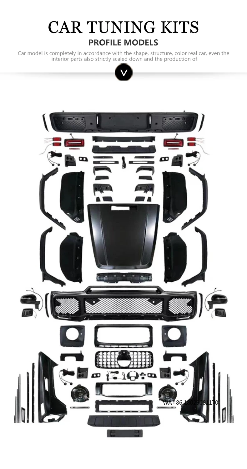 

Обновленный комплект автомобиля, новый состояние, передний бампер, задний бампер, фары, задние фонари-2003-2018 для G-Class 2022, W463