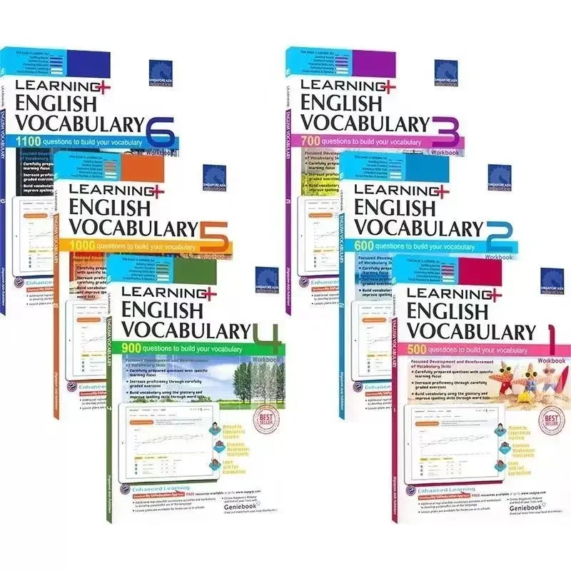 

6 Books/Set of SAP Learning English Vocabulary Consists of 6 Books 1-6st Grade English Books for 8-12 Years