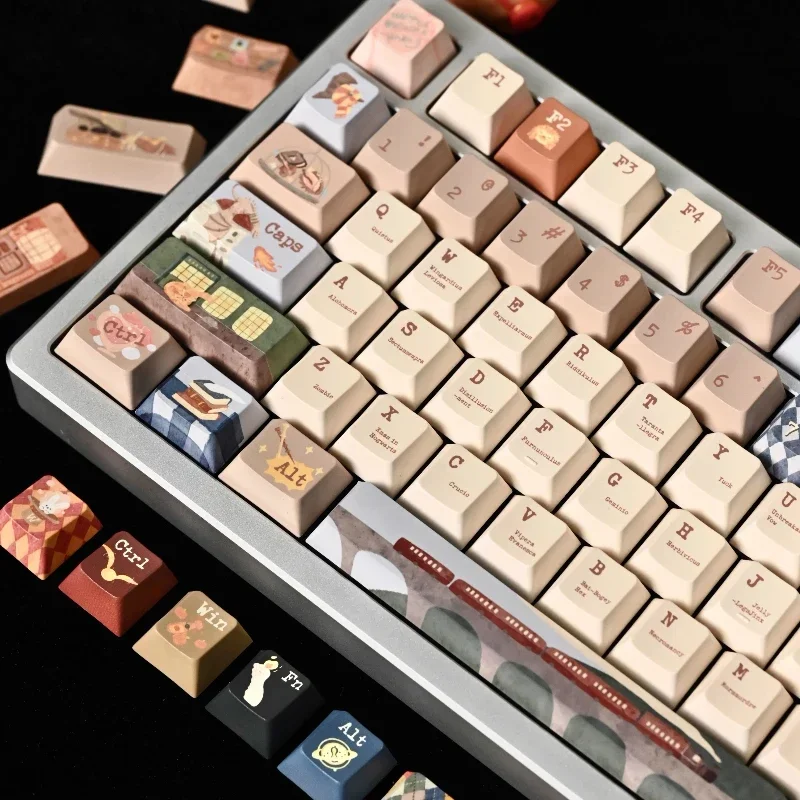 Diagon Alley keycaps custom PBT cherry profile key cap cute Retro style Cartoon Anime point key cap Dye Sublimation key caps