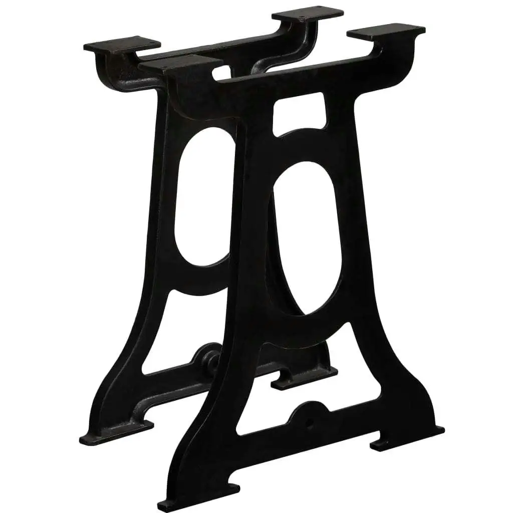 2x Y-Frame Cast Iron Dining Table Legs - Sturdy Support for Modern Furniture