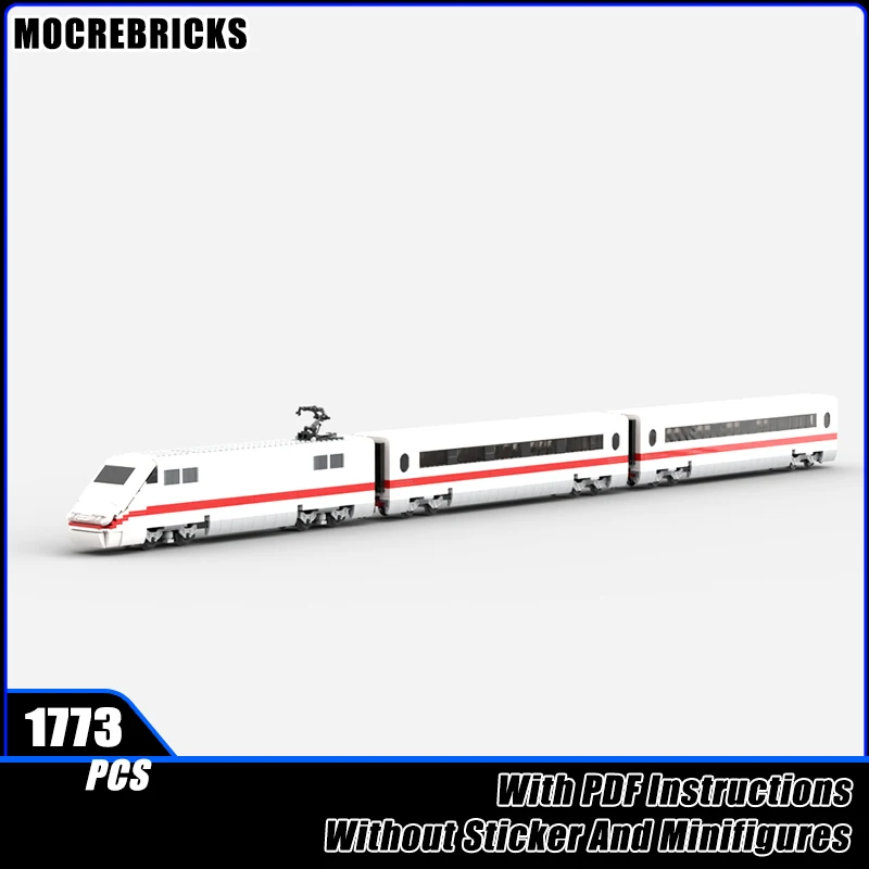 

MOC ICE 1 German High Speed Train 8W Carriage Transport Passengers Train Building Blocks Model Bricks Boy Toys Xmas Gift