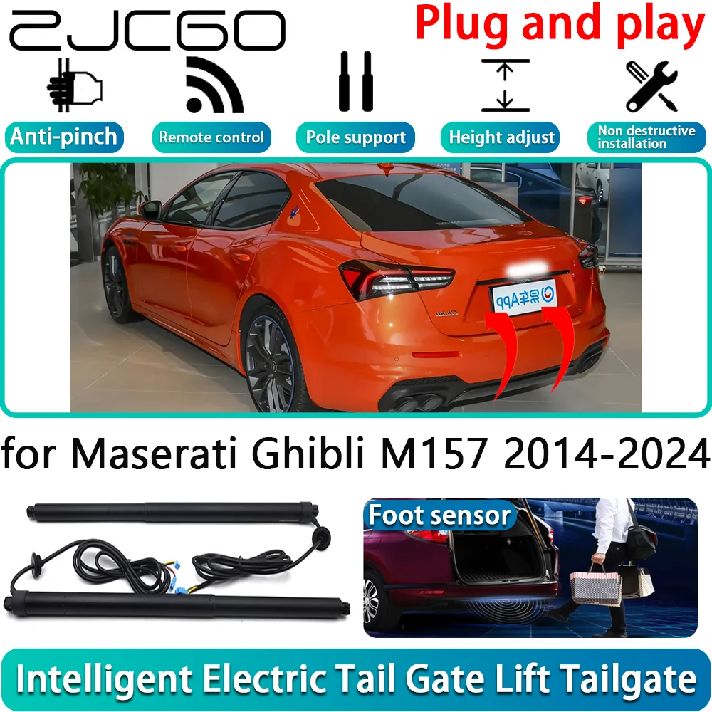 

ZJCGO for Maserati Ghibli M157 2014-2024 Car Electric Powered Tailgate Power Liftgate Automatic Tailgate System With Foot Sensor