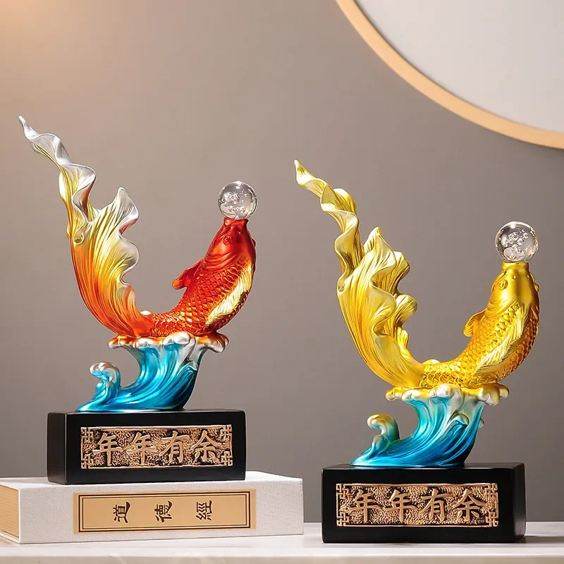 for Every Year More Than A Duck To Water Attract Wealth Ornaments Living Room Wine Cabinet TV Cabinet Koi Home Decoration