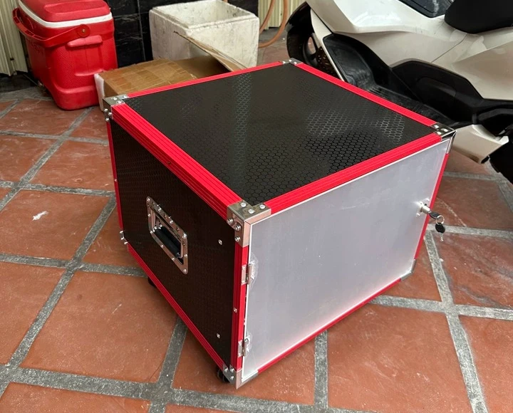 Shockproof Rack Case - 10U/12U/16U Portable Flight Case for Audio, Reinforced Alloy Frame