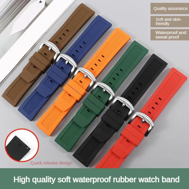 

Universal Brands Flat Straight Interface Rubber Watch Strap 19/20/21/22mm Men's And Women's Waterproof Silicone Watchband