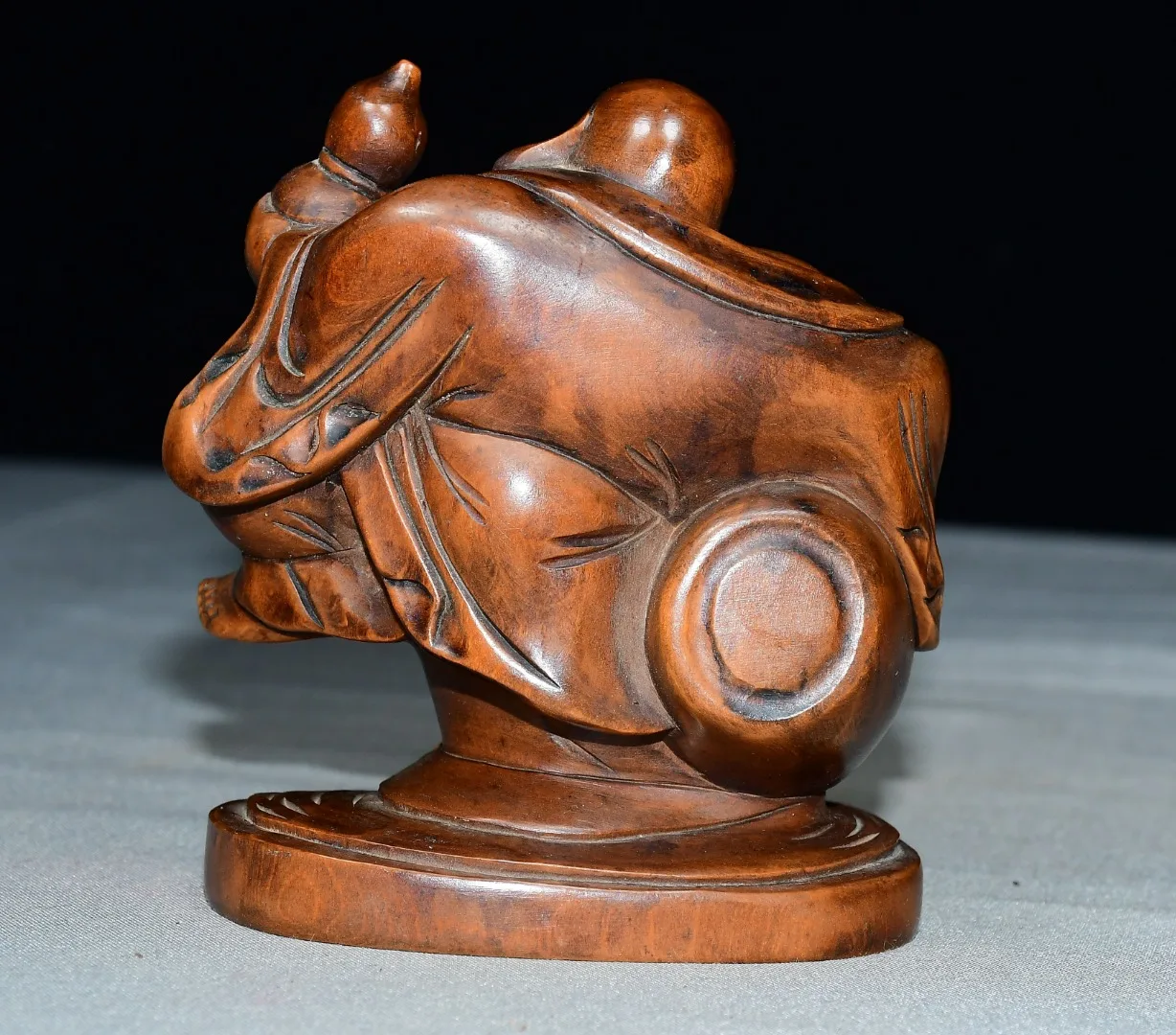 Old Boxwood Maitreya Buddha calabash Wine Buddha handheld artifact screen Wenfang Amass wealth Ornaments