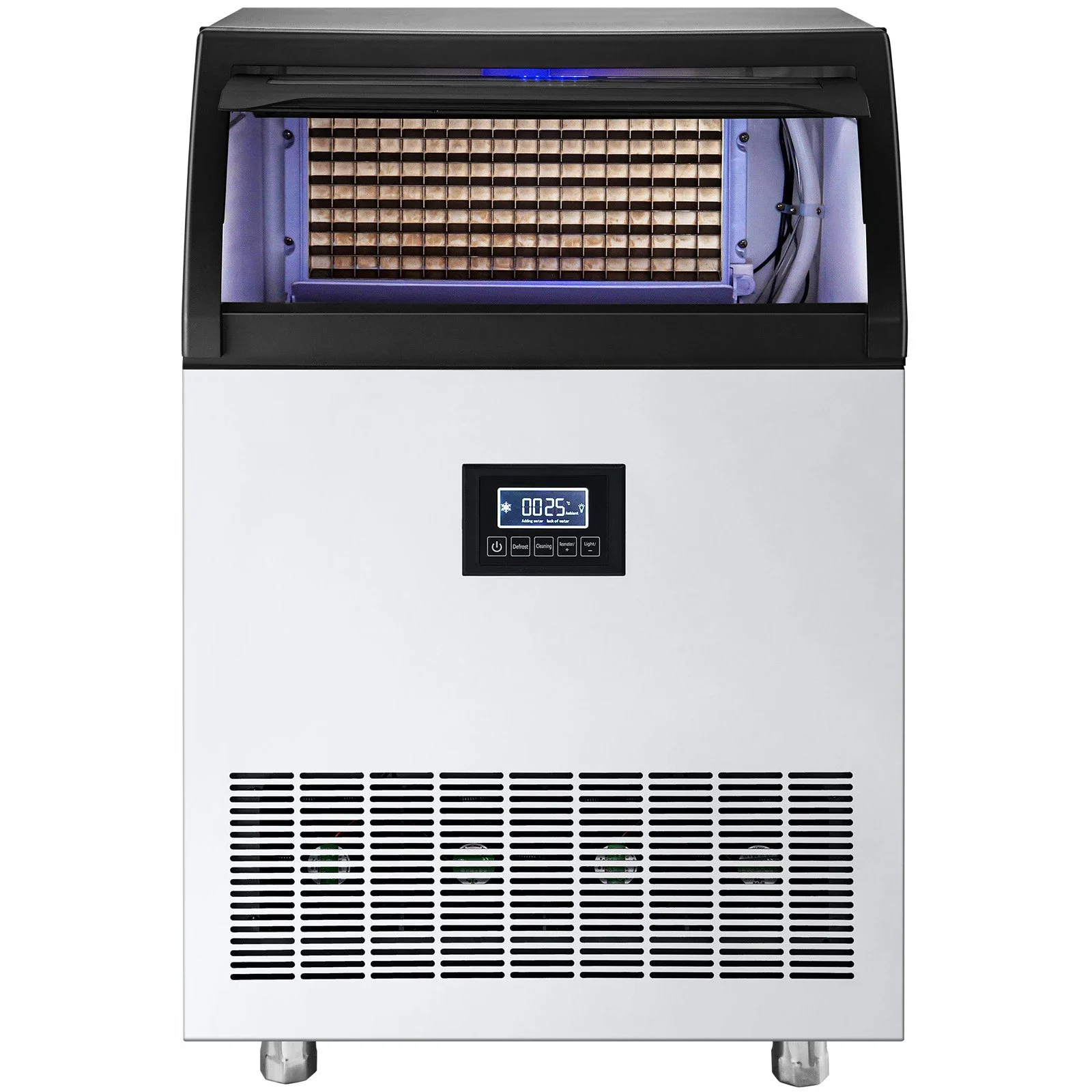 Máquina para hacer hielo comercial WeWork 90kg/24H, eléctrica, capacidad de 25kg para Bar, supermercados, restaurante, aplicaciones al aire libre