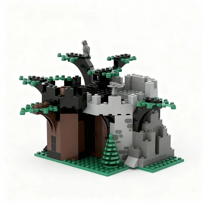 182pcs MOC Castle Dragon Knights Classic Expansion Hideout Model Toys Building Blocks Construction Christmas Gift Kids Idea