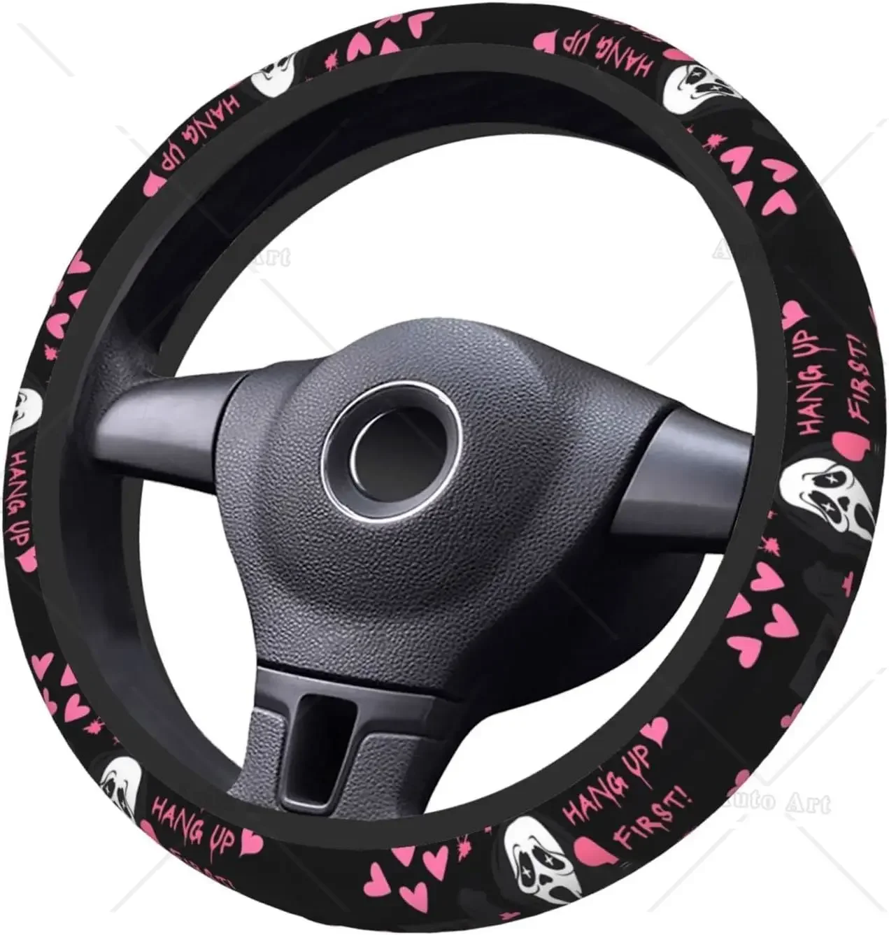 Halloween Horror Ghostface Steering Wheel Cover Universal Car Accessories Steering Wheel Protector Comfortable Protective Case