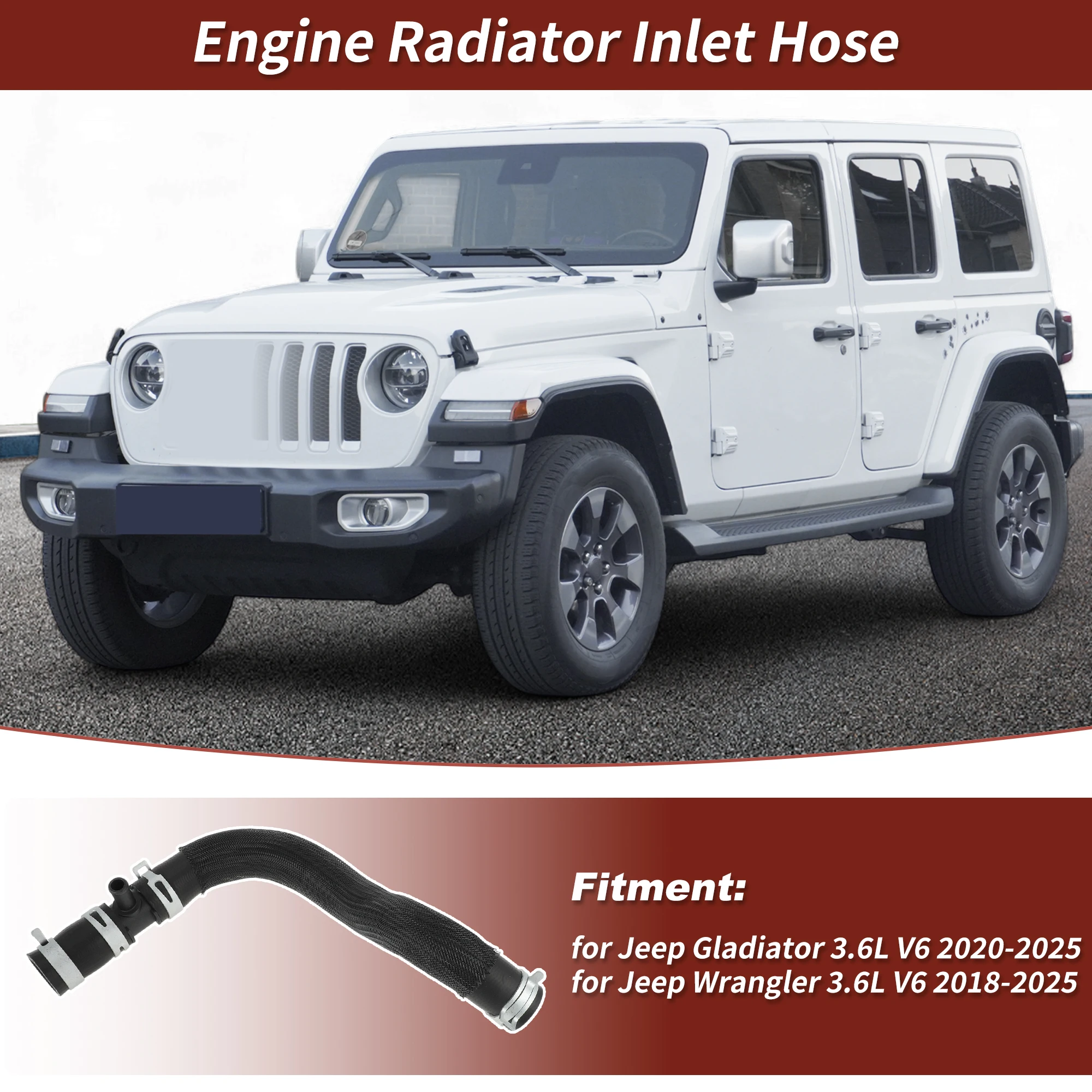 UXCELL エンジンラジエーターインレットホース ジープ グラディエーター 3.6L V6 2020-2025 HVAC ヒーターパイプ No.68280782AC ラジエーターコネクターホース
