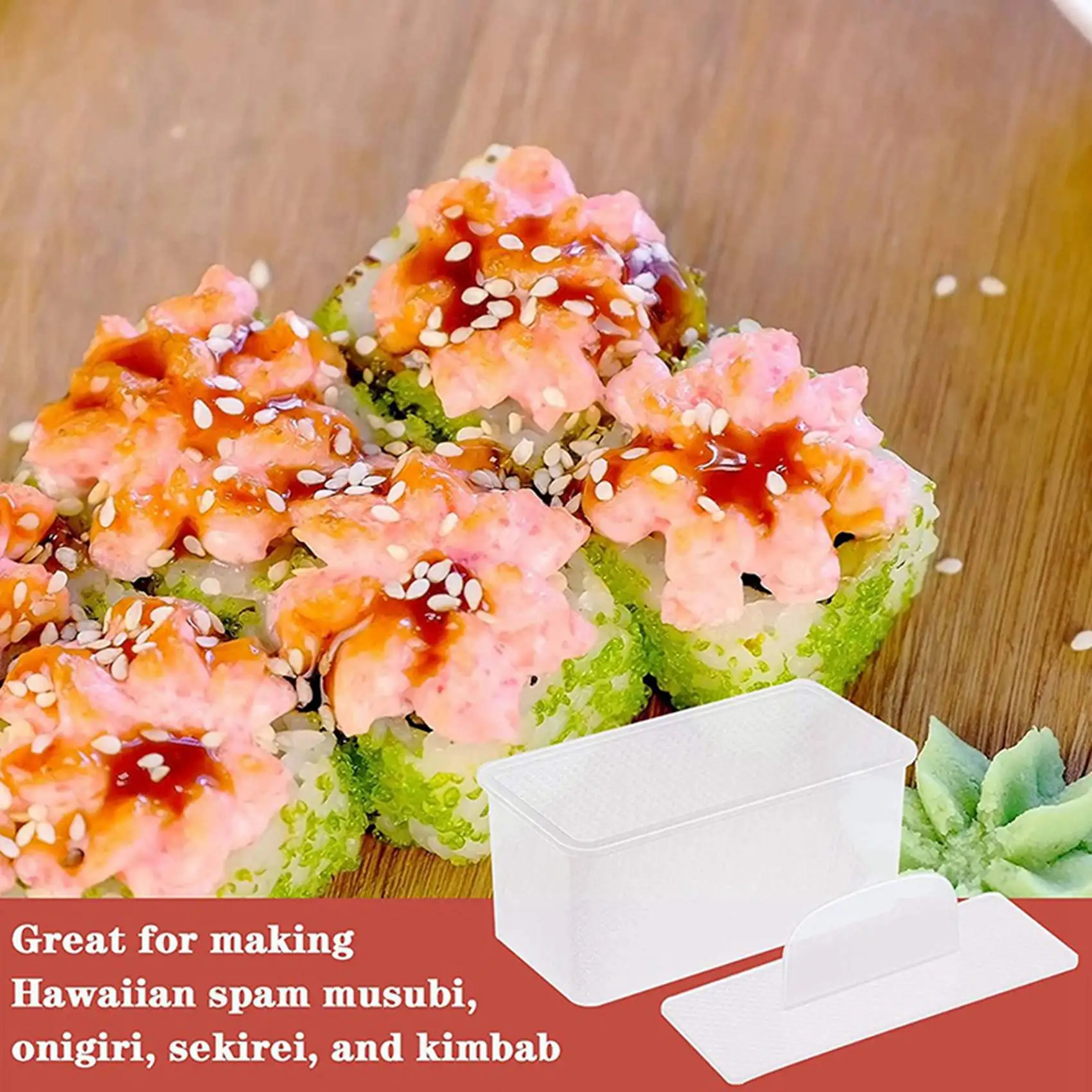 ABWP-8 piezas de moldes de prensa para hacer Musubi, máquina para hacer Musubi de spam antiadherente, Kit para hacer Sushi no tóxico, fabricante de Musubi de spam hawaiana