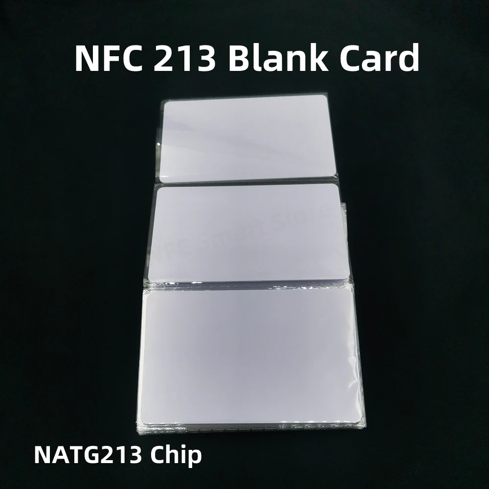 NFC NTAG 213 Blank Card PVC 13.56MHz Waterproof 144Bytes NFC Business RFID NTAG 213 Card Anti-counterfeiting Link