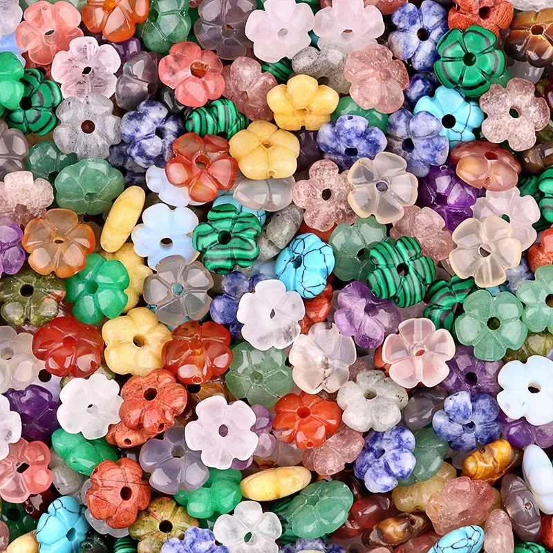 

20 шт. 14 мм в форме цветка, лабрадорит, агаты, розовый кварц, драгоценный камень, натуральный камень, свободные бусины-разделители, аксессуары для изготовления ювелирных изделий своими руками