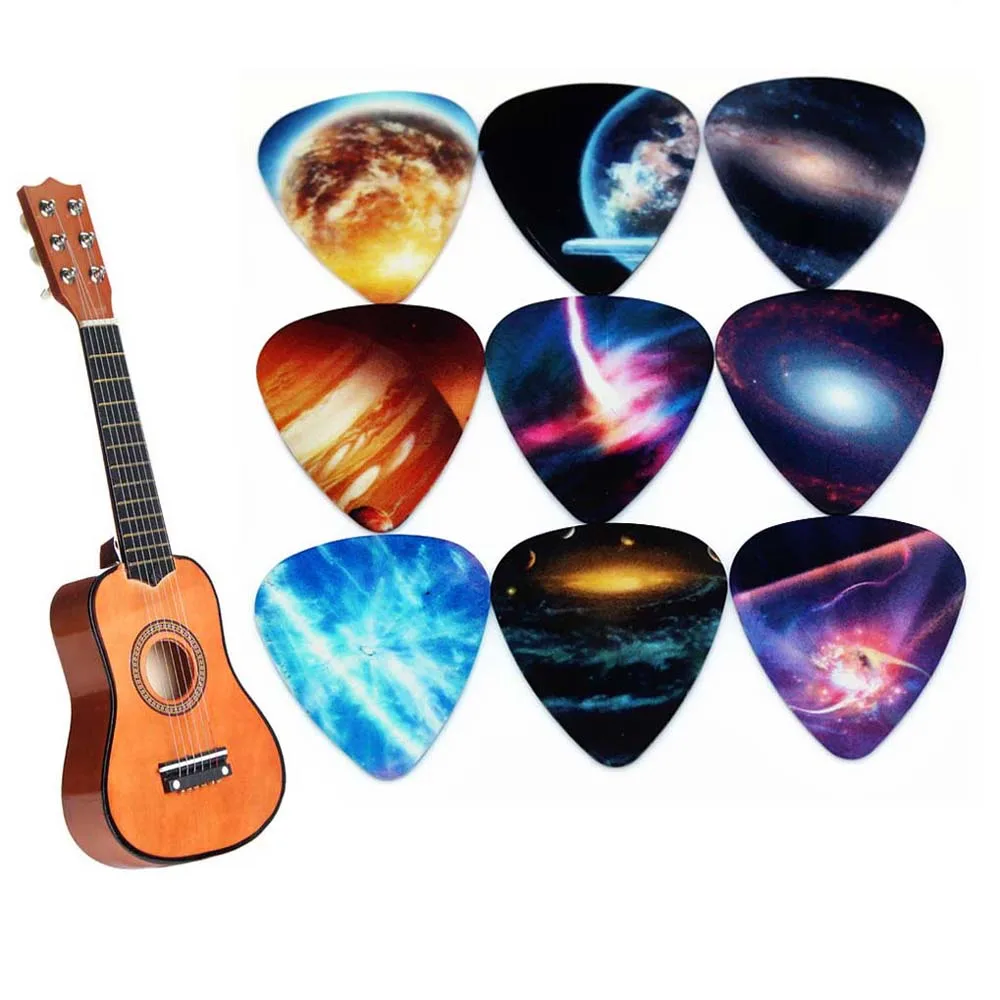 10pcs/Lot 0.71mm thickness Vastness of the universe Star guitar picks pattern guitar strap guitar parts Guitar Accessories