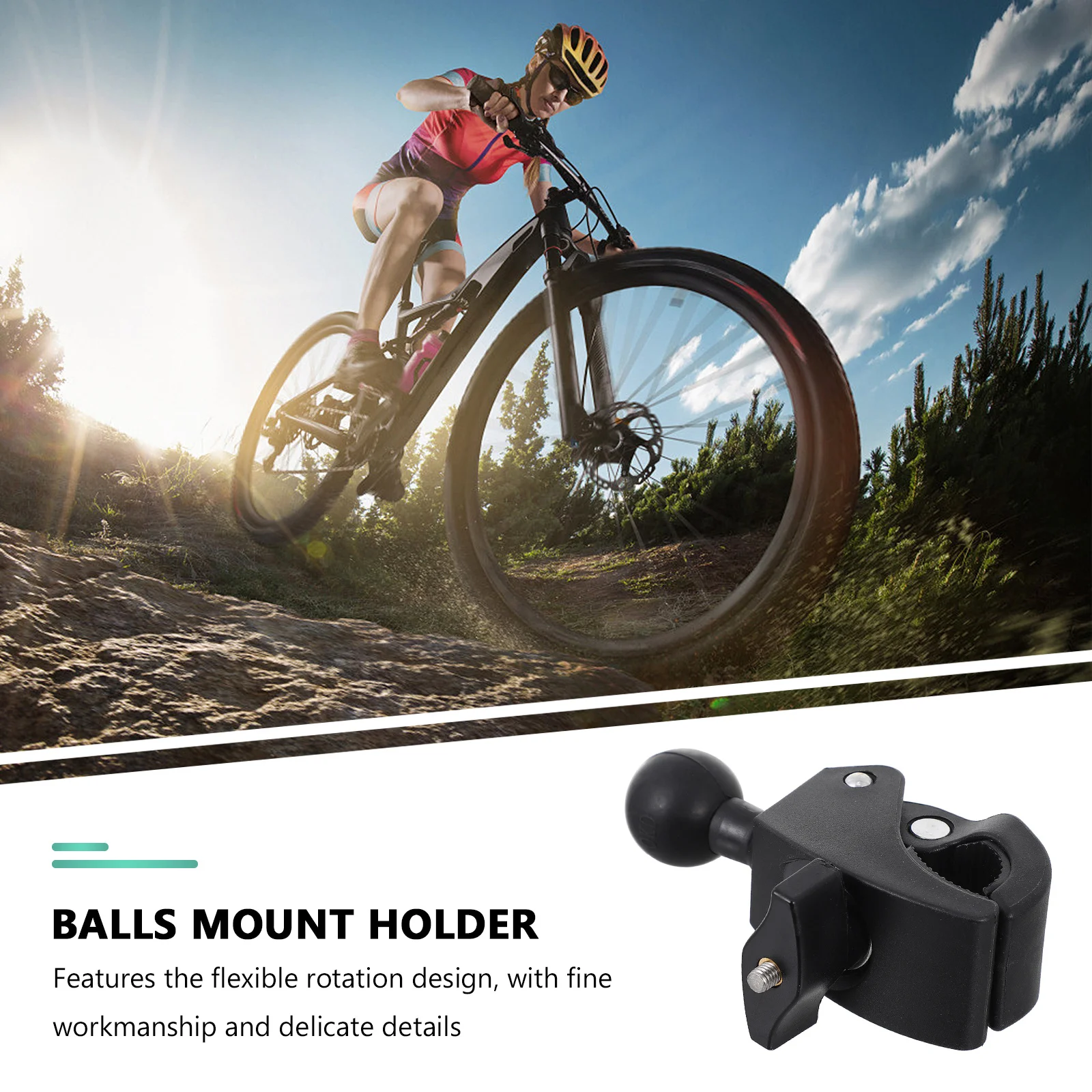 

Durable Plastic Motorcycle Handlebar Mount Sturdy Structure Strong Clipping Force Easy Install Detachable Flexible Rotation Bike