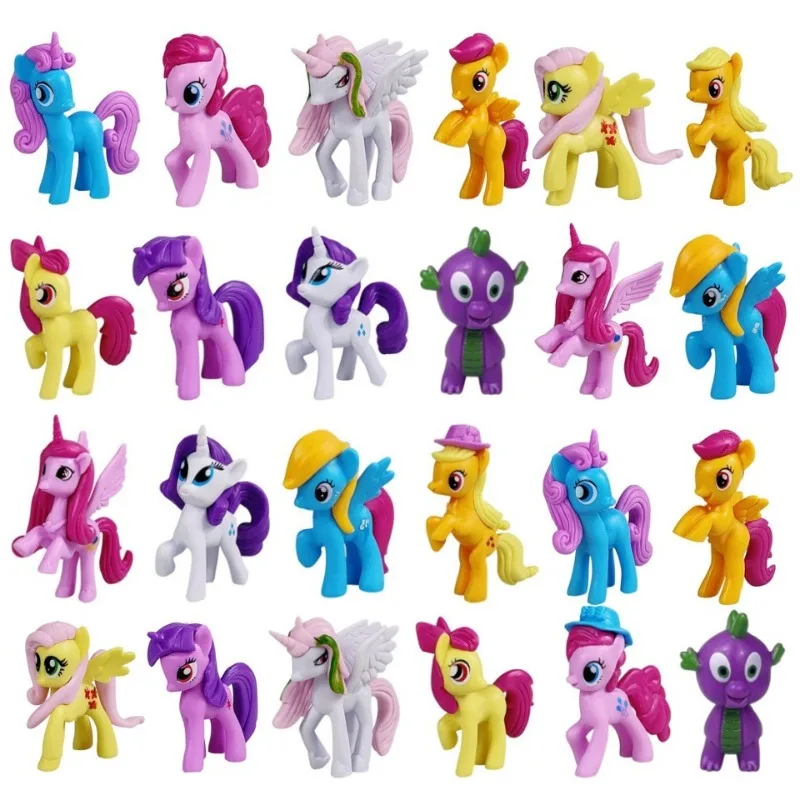 12-teiliges Cartoon-Handfiguren-Set My Little Pony Figur Geschenk Schreibtisch-Dekoration Zubehör Geburtstagsgeschenk Weihnachtsgeschenk
