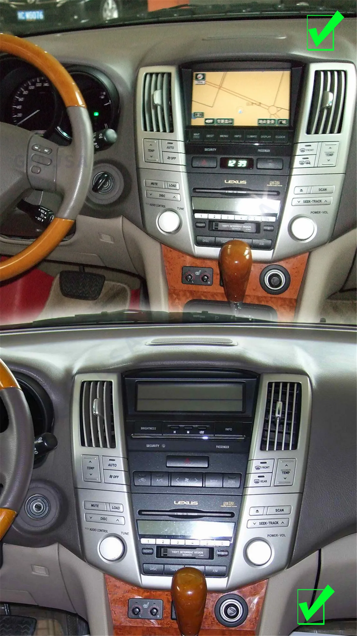 256G Android 14 IPS Screen Car GPS For Lexus RX300 RX330 RX350 RX400h Toyota Harrier Radio Video Player AutoRadio Tape Recorder