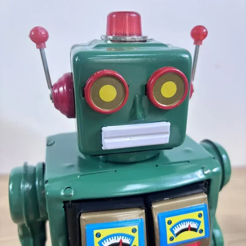 [Zabawna] Kolekcja dla dorosłych Retro Wind up zabawka Metalowa puszka Elektryczny obrotowy robot robot Mechaniczne mechaniczne figurki zabawkowe Prezent dla dzieci