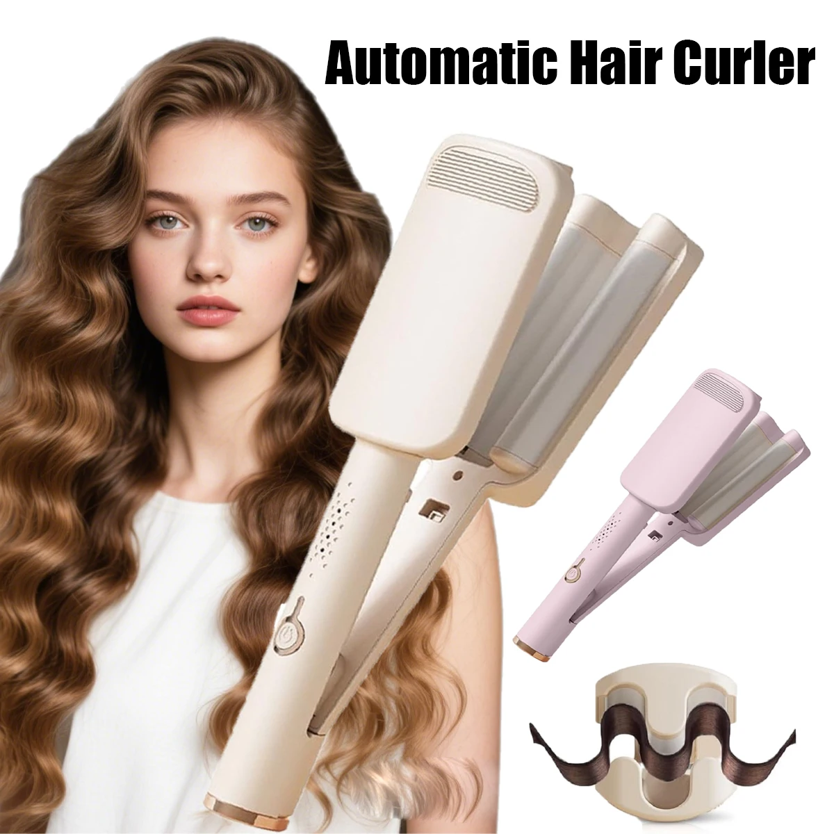 

Wave Curling Iron Fast Heating Hair Styling Tool 4 Gear Adjustable Auto Hair Curler Stick Beach Waver Curling Wand Hair Styling