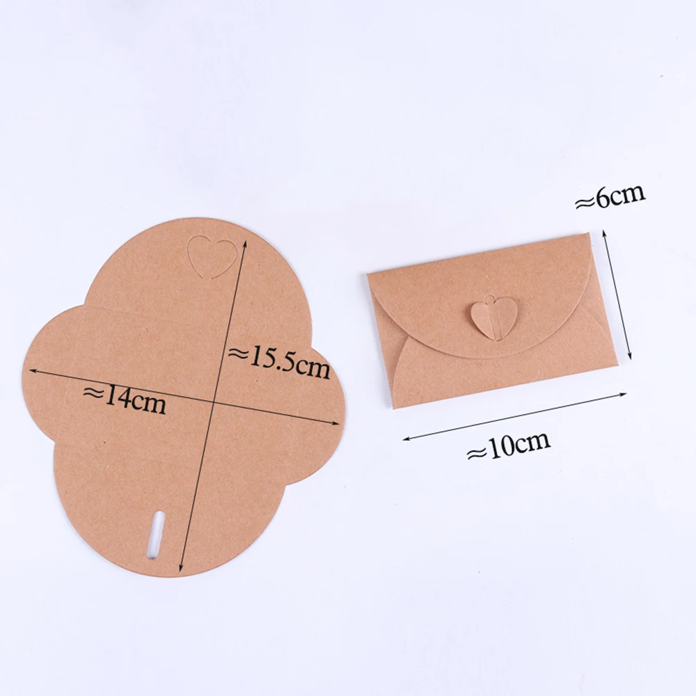DIY Vintage Handmade Love Letter Envelope Paper Envelopes Love Button Kraft Paper