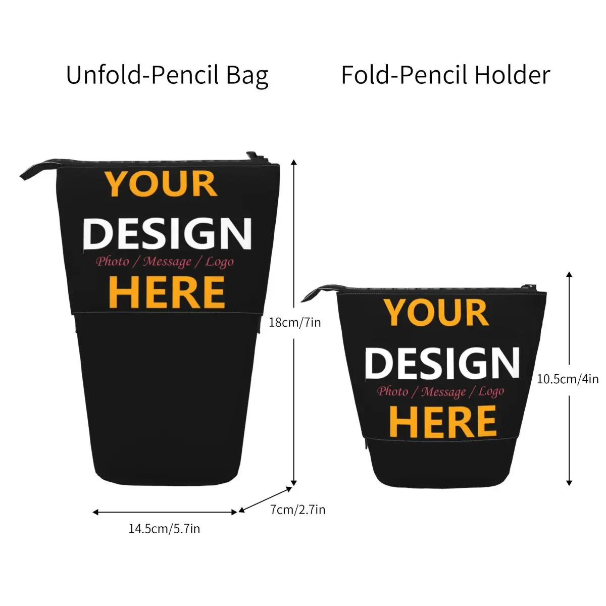 مخصص مخصص التصميم الخاص بك هنا مقلمة تلسكوبية تخزين كبير شخصية شعار مخصص مطبوعة القلم حقيبة صندوق الإمدادات
