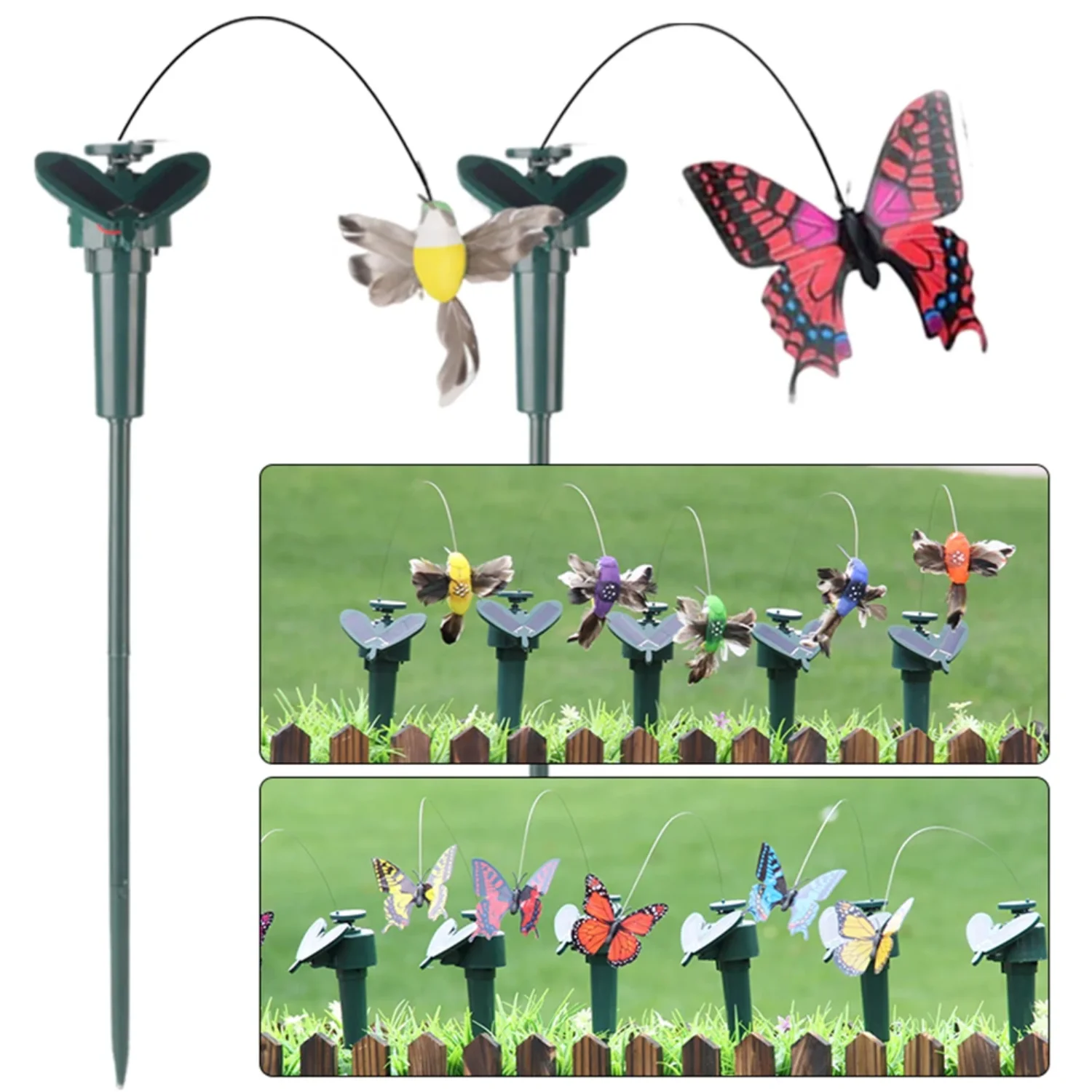 Solar Powered Flying Wobble Solar Garden Dancing Ornament - Cute Animal Outdoor Yard Decor