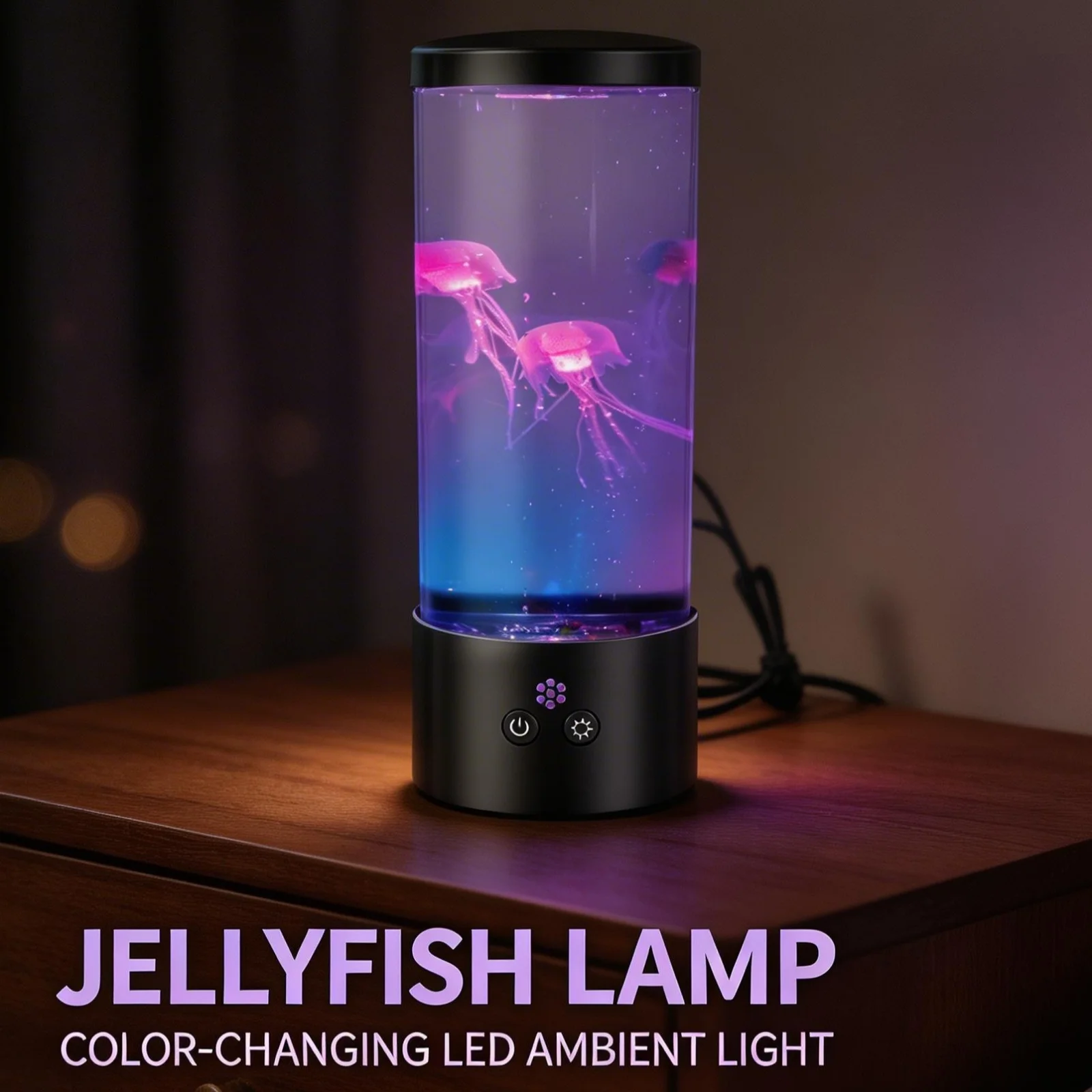 7 Color Jellyfish Lava Lamp USB Charge Floating Jellyfish Lamp Decorative Jellyfish Mood Lights for Office Room Home Decoration