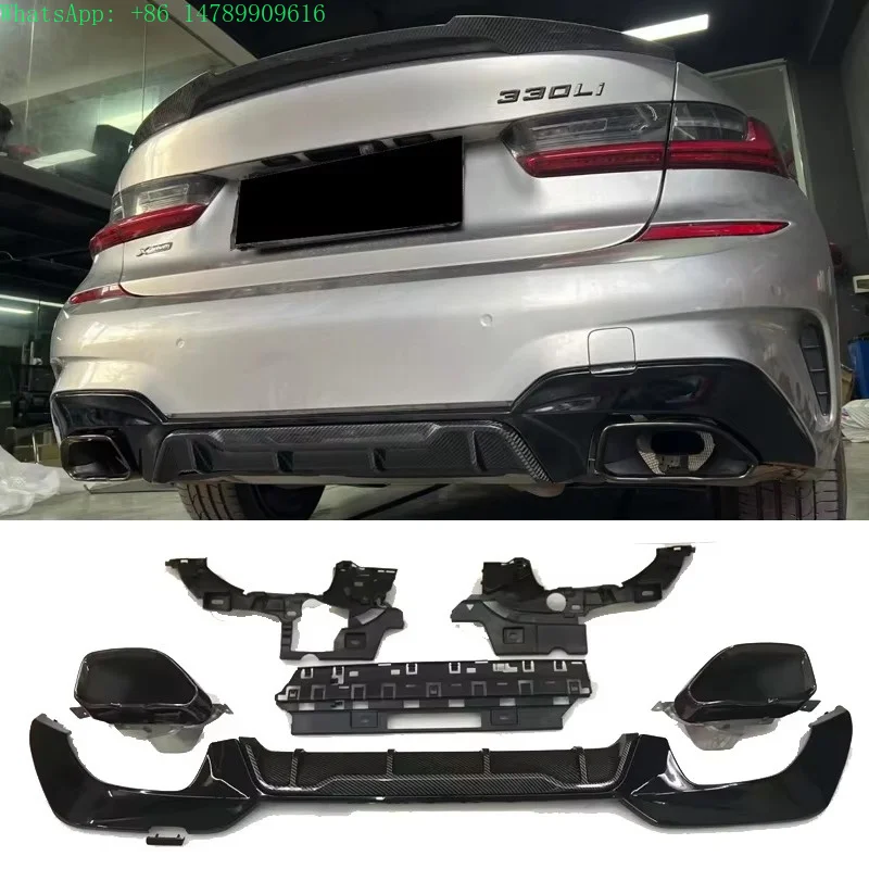 Complete OEM Facelift Conversion & Custom BuildG20 Upgraded Sports MP Style Bright Black ABS And Carbon Fiber Rear Diffuser Exha