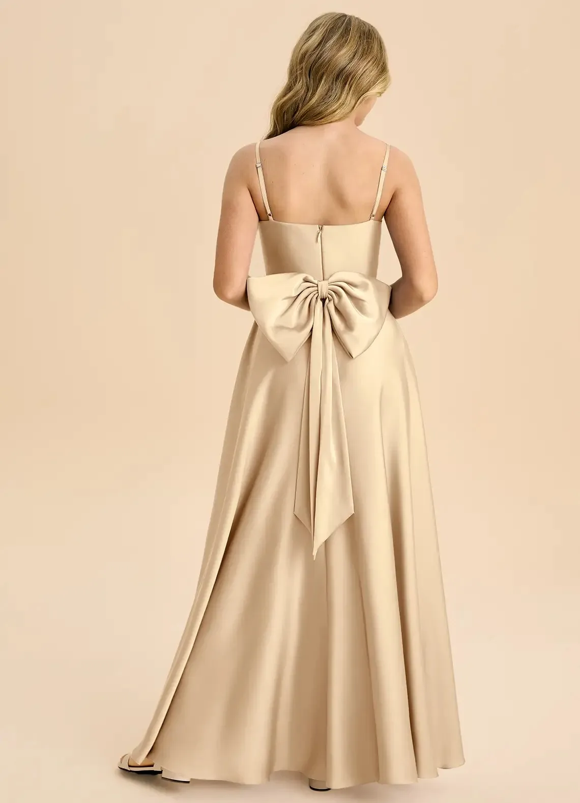 Cswdocy Luxurious Girls Bridesmaid Dress Spaghetti Straps Split Long Gown Flower Girl Dress For Pageant Formal Party Birthday
