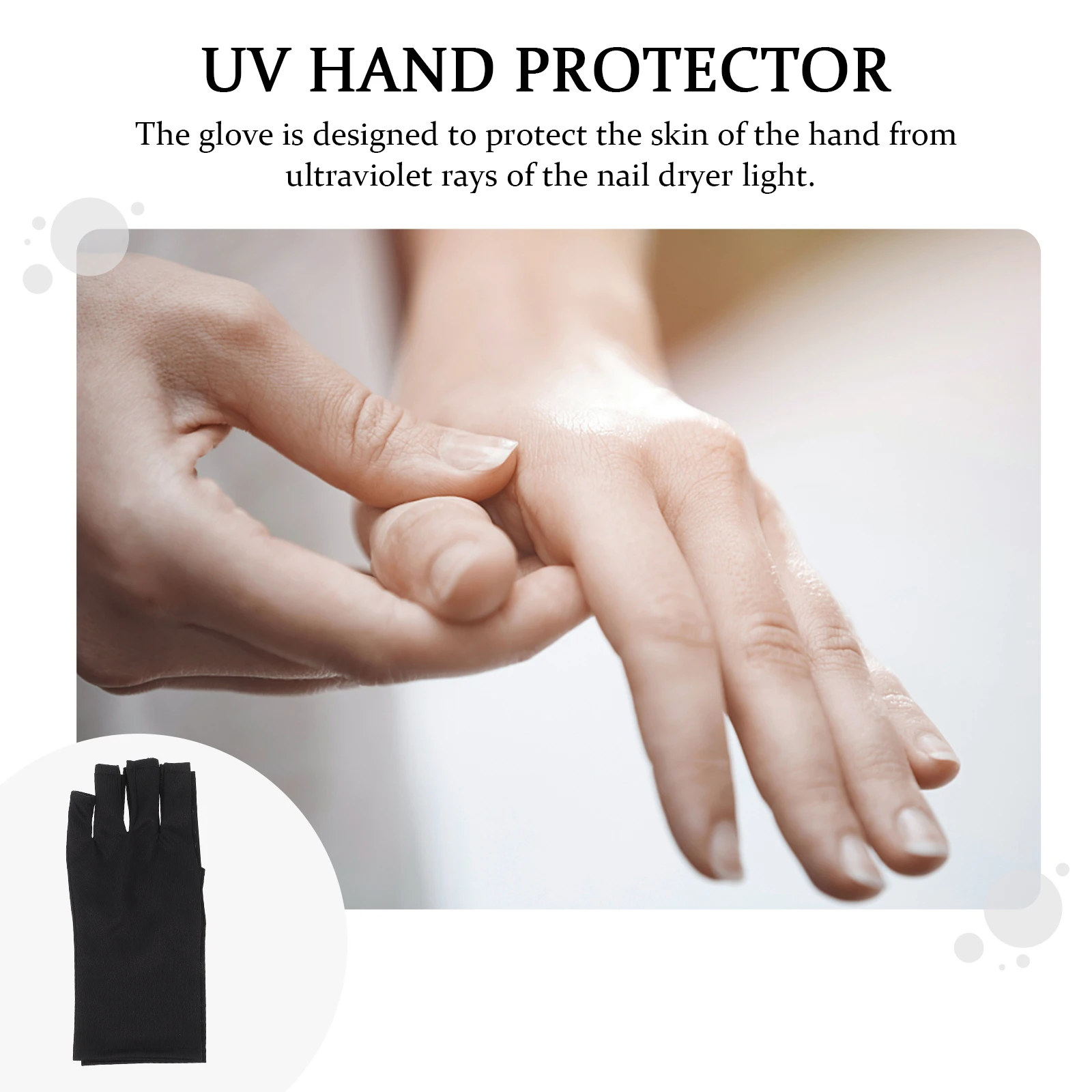 

2Pairs Nail Uv Shield Fingerless Design Skin Protective Gloves for Baking Gel Polish and Outdoor Activities