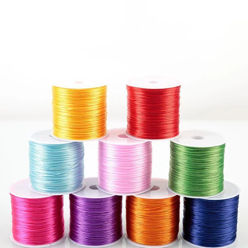 10PCS Roll/60M Cord Elastic Cords Ribbon Tinsel Rope For Jewelry Bracelets Crafts Wrapping Making Christmas DIY Packing