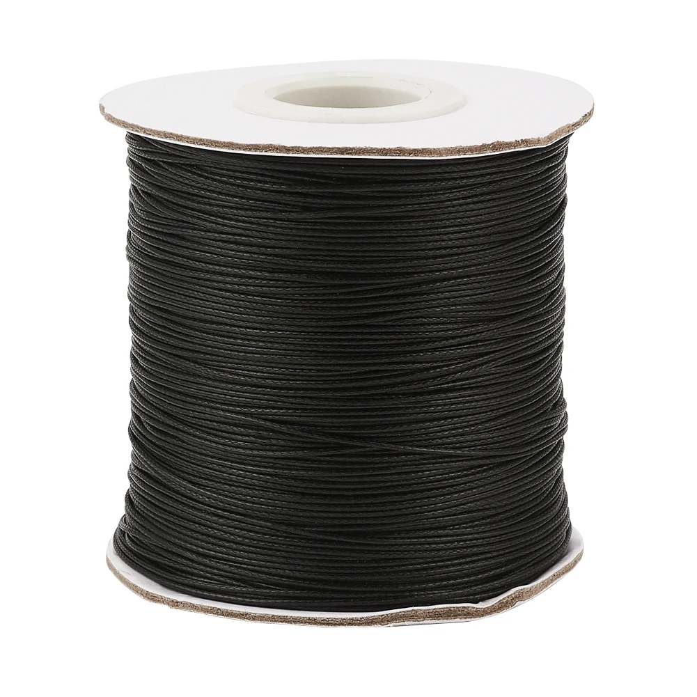 0.5mm Waxed Polyester Cord Black Bead Cord Jewelry Findings for diy about 185yards/roll