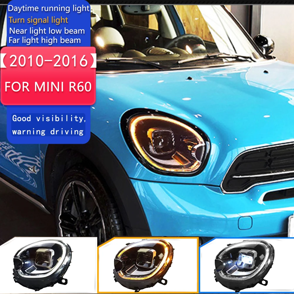 

Автомобильные аксессуары, фара для MINI R60, светодиодная фара 2010-2016, фара Countryman, линза проектора, DRL, светодиодный сигнал ближнего света