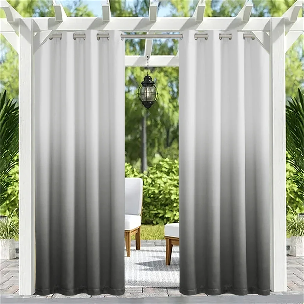 RYBHOME 1pc Waterproof Outdoor Curtain Panels Blackout Patio Curtains for Sliding Door Foyer Arbor Lanai Custom