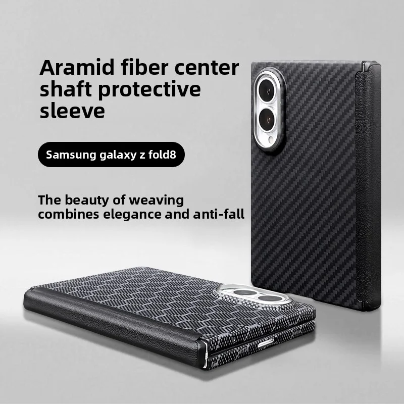 For Samsung Galaxy Z Fold 8 Magnetic Case 600D Aramid Fiber Cover with Hinge Protection & Front Frame, MagSafe Ultra Thin