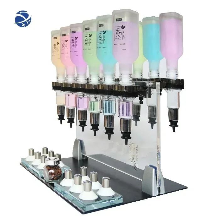 yyhc  Manual 12 Bottles Perfume Dispenser Bottle Filling Machine Perfume Vending Machine for Perfume Bar