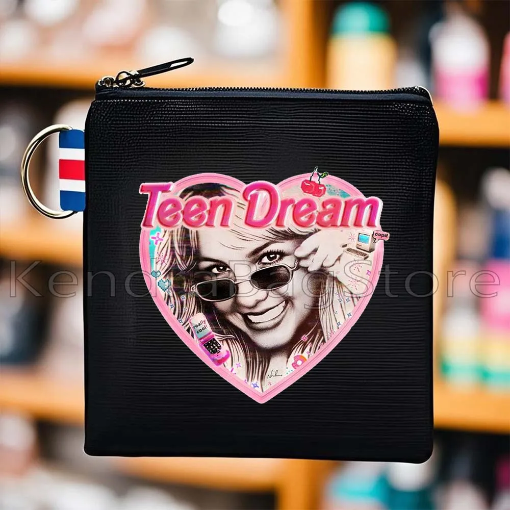 Fashion Britneyspears Black Coin Purse Key Case Heart Pop Art Sexy Britney Spears Music Fan Gifts Cute Small Bag Wallet Pouch