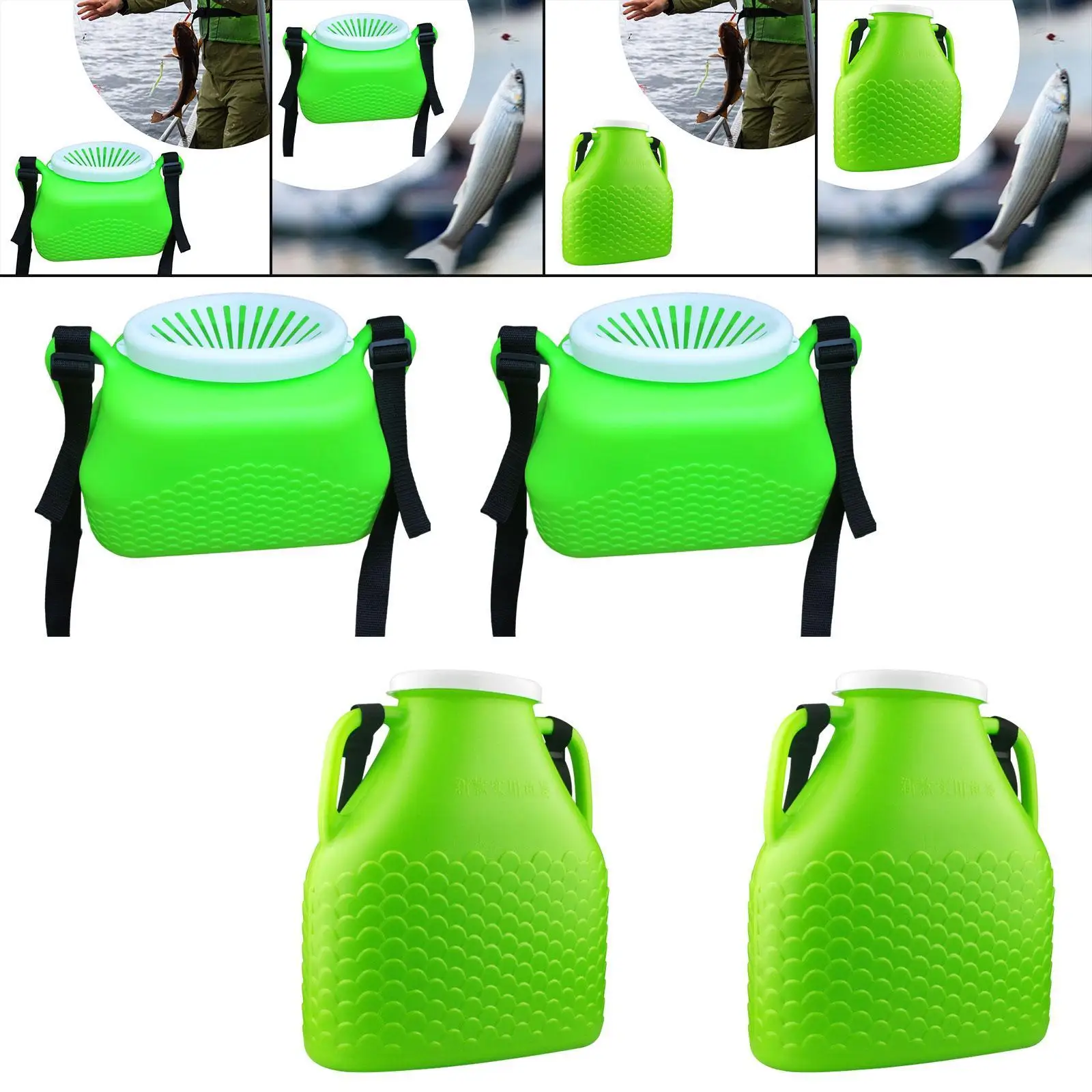 

10 L Fishing Bucket Fishing Basket Practical Adjustable Shoulder Strap Thicken