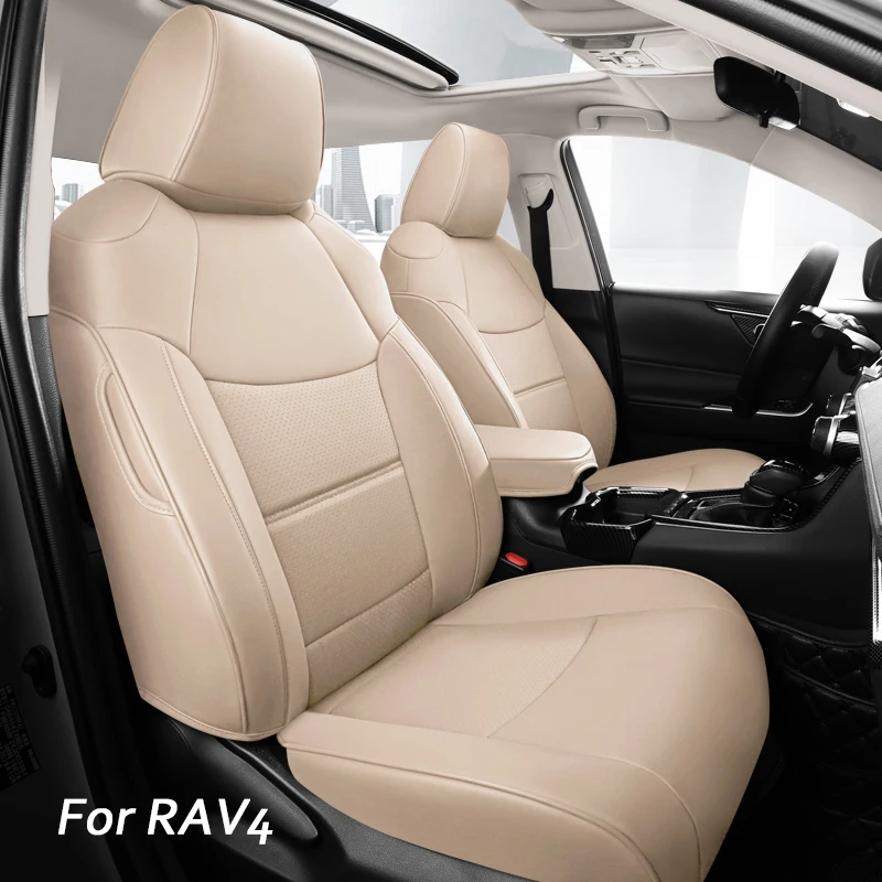 Premium Full Coverage Car Seat Cover For Toyota RAV4 2019-2024 Auto Special Protect Seat Cushion-Leatherette Automotive Parts