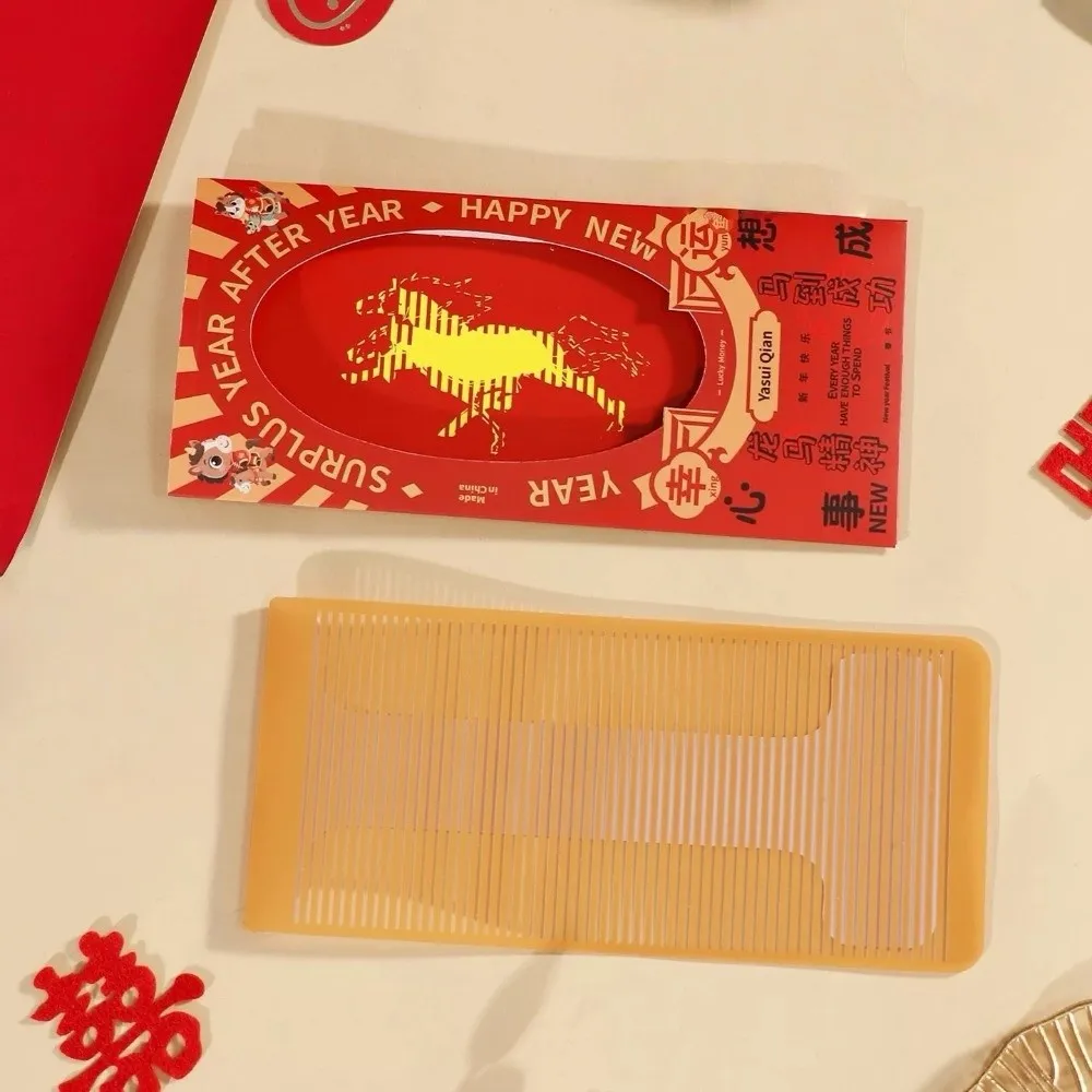

6pcs Chinese Style Pulling Out Dynamic Horse Red Pockets Artistic Blessing Running Horse Red Envelope Paper Craft Lucky