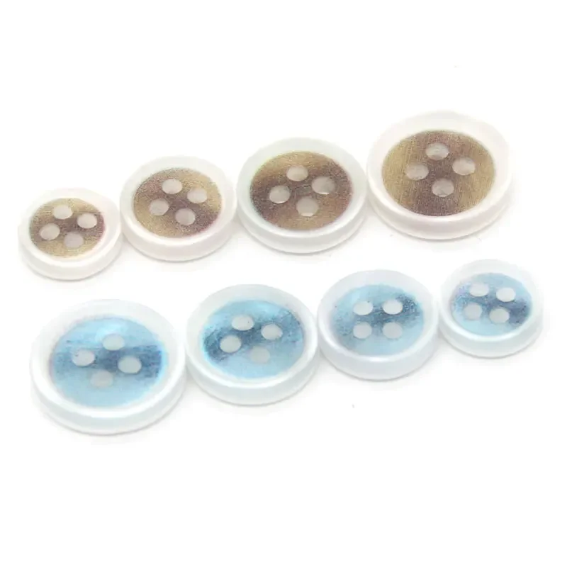 DOTOLLE 4 Holes Transparent Round Colorful Painting Resin Shirt Buttons For Clothing Fashion Blouse Top Collar Small Decorations