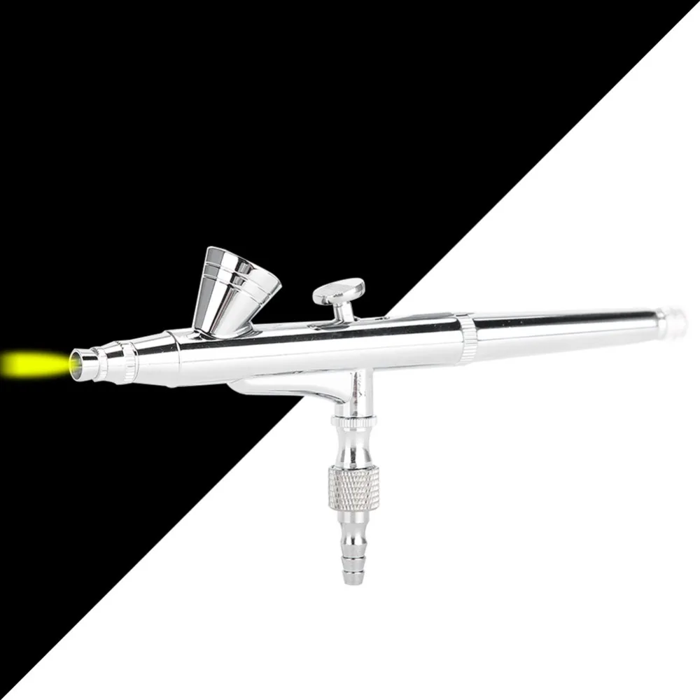 0.2Mm Nozzle Size Pen Air Brush Dual Action Control Structure 2Cc Fluid Cup Capacity Double-Action Airbrush Silver