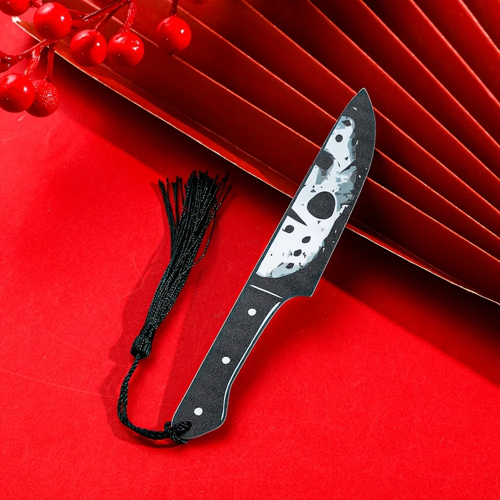 Gothic-Lesezeichen mit schwarzer Quaste – perfekt für Horrorfans, Halloween-Dekoration und Geburtstagsgeschenke, Halloween-Dekorationen